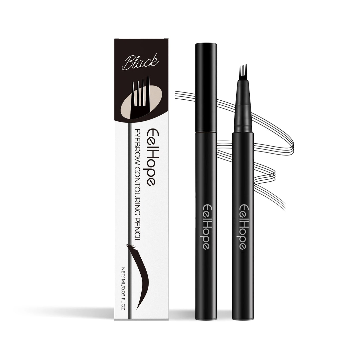 EELHOPE 4 Forks Eyebrow Pencil Long Lasting Eye Makeup Waterproof Sweatproof Natural Brown Black Beauty Makeup Eye Brow Pen