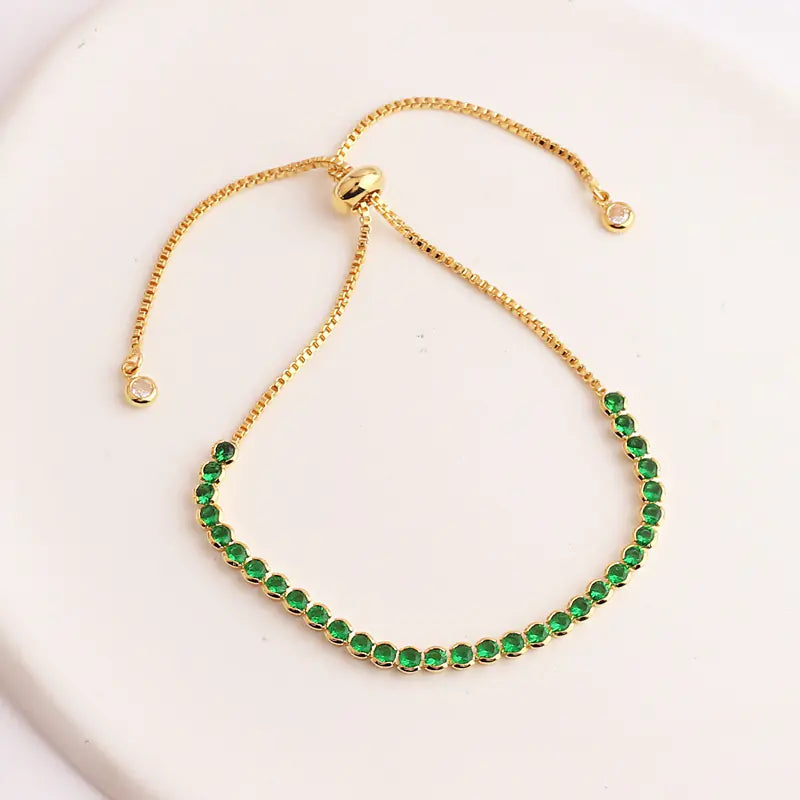 Green Zircon Women's Pull Bracelet Jewelry