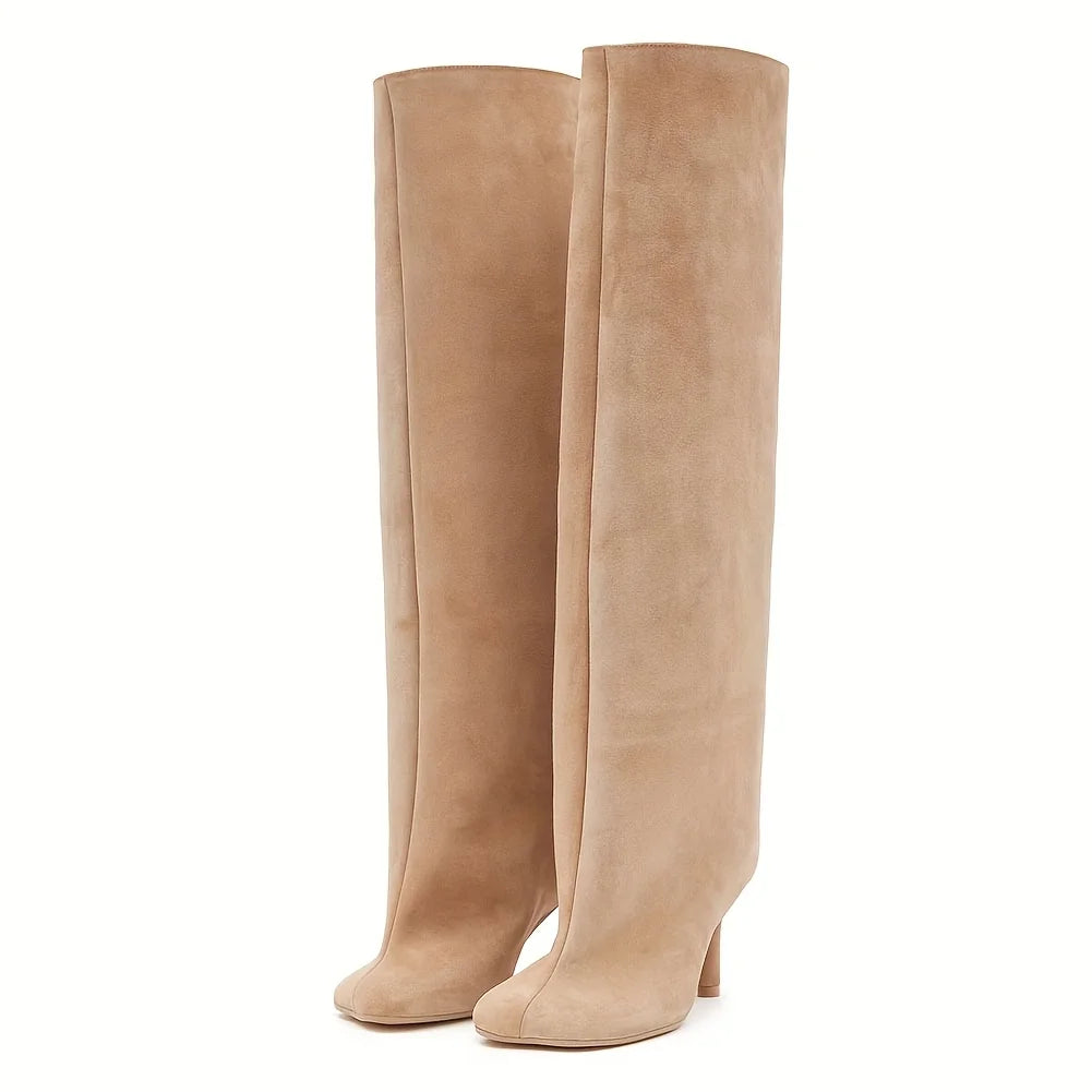 Women’s Suede High-Heel Knee Boots