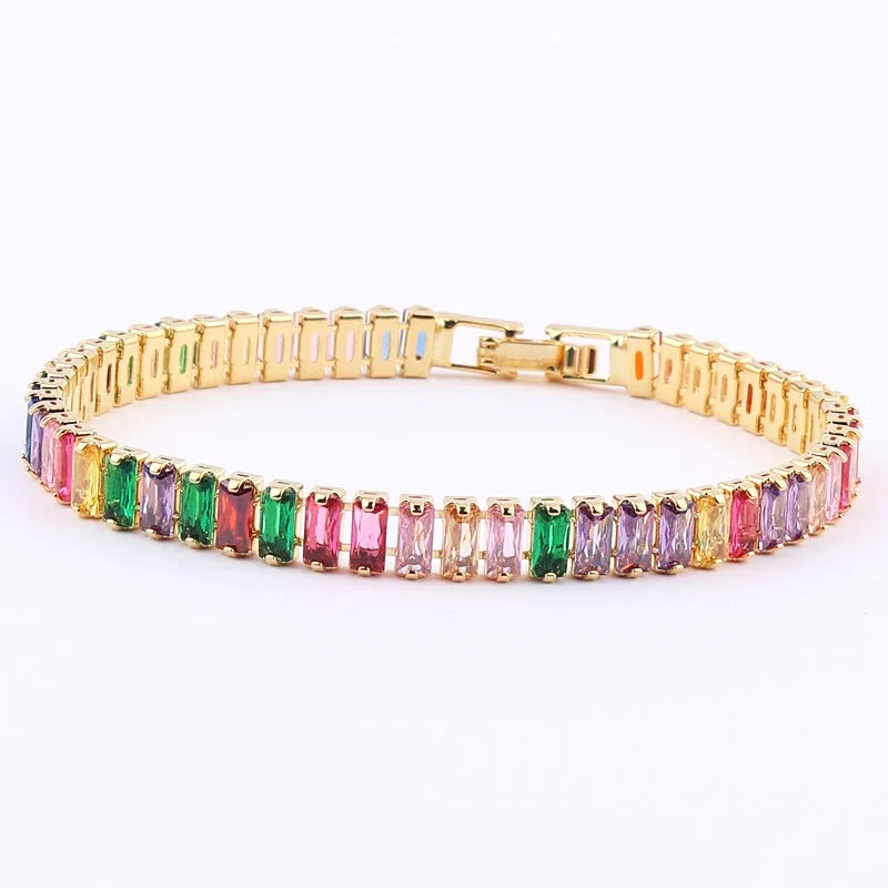 18K Gold Plated Geometric Zircon Bracelet