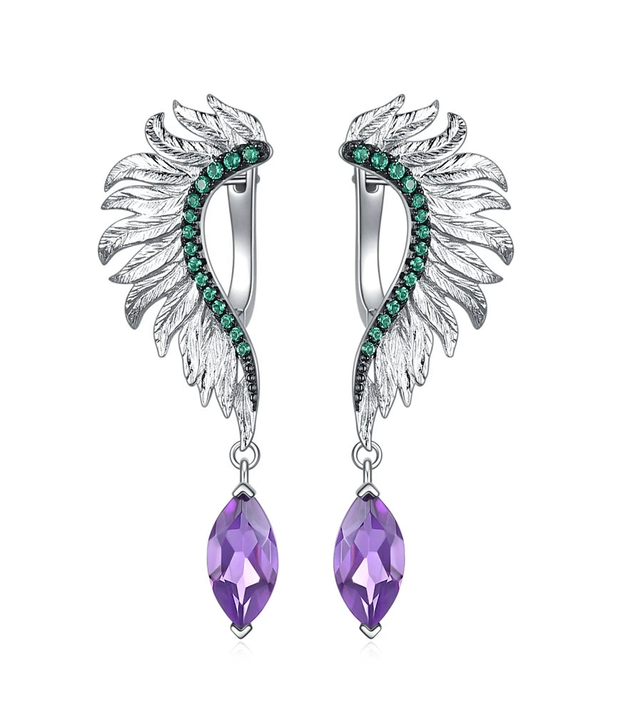 Sterling Silver Angel Wings Earrings
