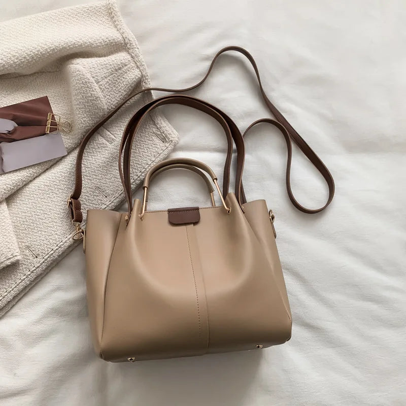 Portable Commuter Women Shoulder Bags Large Capacity Handbag Ladies Fashion Tote Vintage Soft Pu Leather Underarm Bag for Female