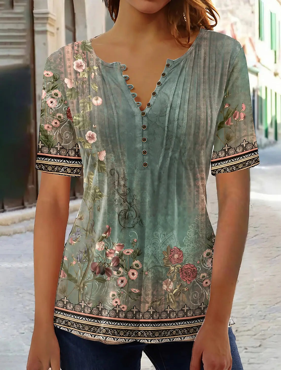 Elegant Woman Shirt Casual Fashion Temperament Blouse Printed Shirt Woman Street Top