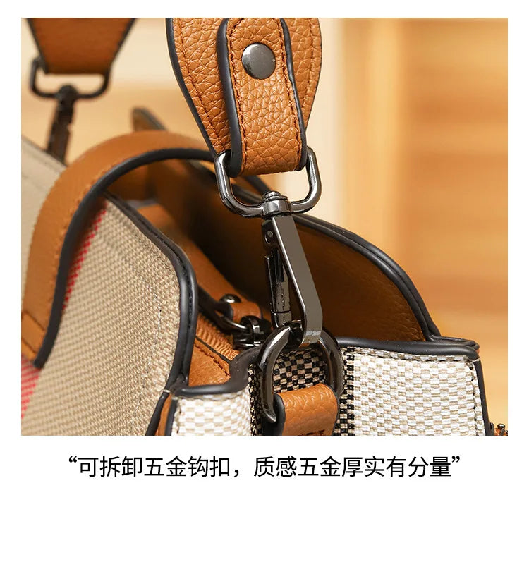 2025 Women's Tote Bag, Luxury Checkered Bucket Purse, Fashionable Shoulder Crossbody Bag, High Quality Handbag for Daily Use
