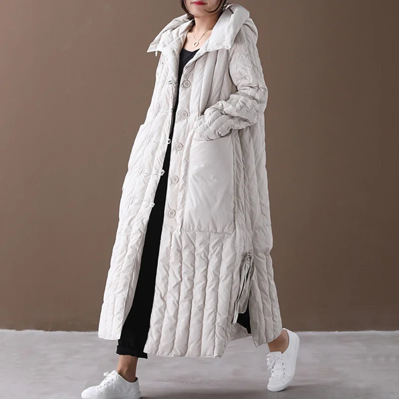 Winter Cotton-padded Clothes Women Coat 2023 Long Loose Female Hooded Padded Clothing Big Pocket Parkas Thicken Warm Jackets