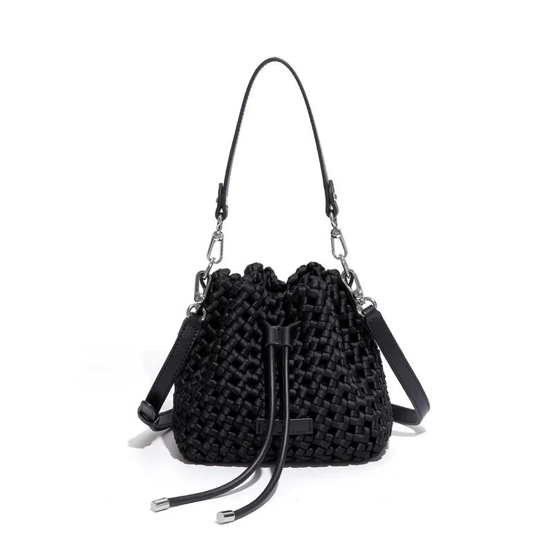 Customized Advanced Handbag Windmill Bucket Bag Handmade Weaving Bag Niche Design Light Luxury Single Shoulder Diagonal Span Bag