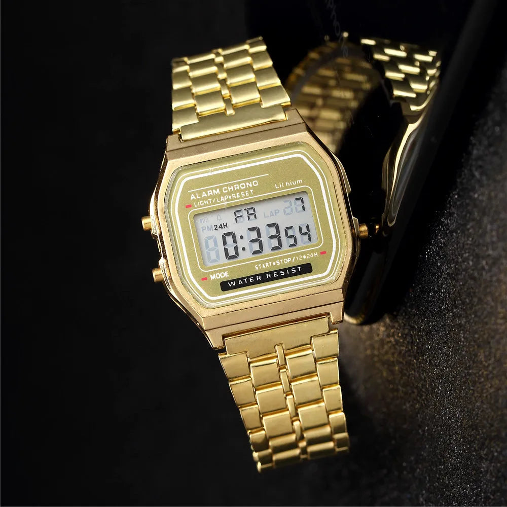 Gold Silver Stainless Steel Business Watch