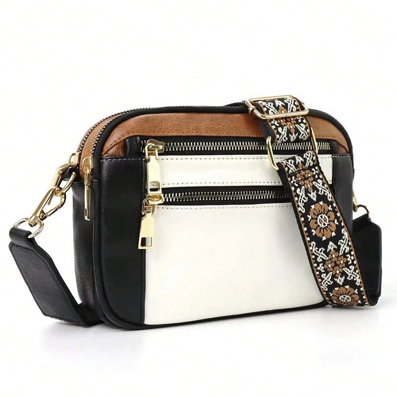 Small Square Crossbody Bag with Zipper