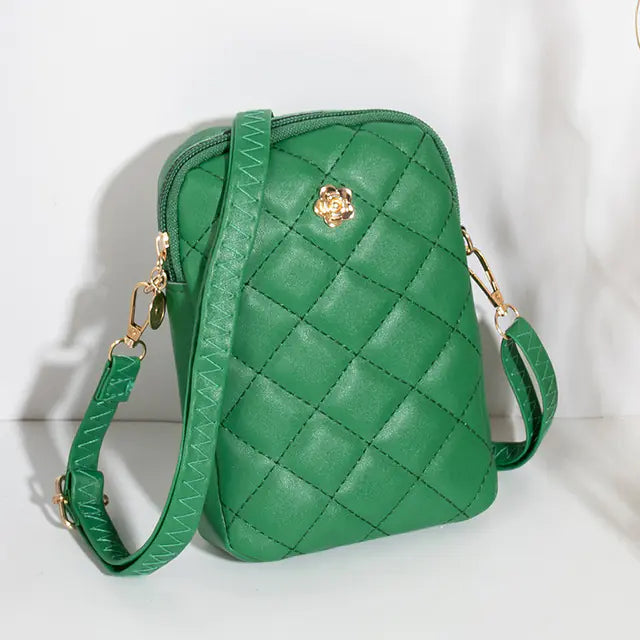 Embroidered Women's PU Leather Mini Messenger Bag