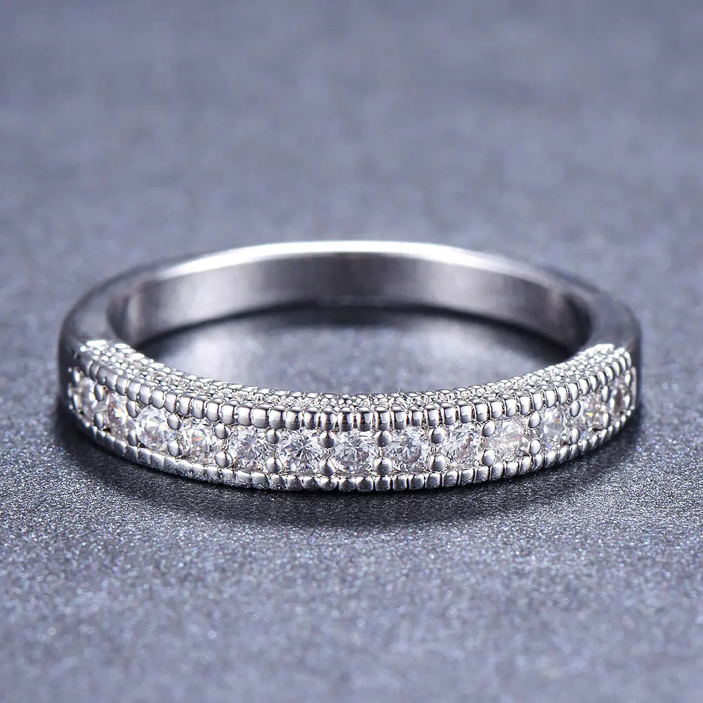 Zirconia Inlaid Ring - Wedding Fashion Jewelry