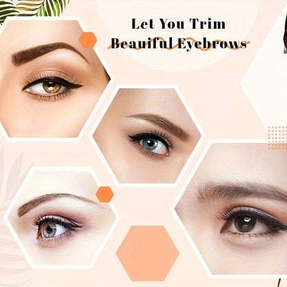 2-piece Eyebrow Trimmer Set, Curved Eyebrow Shaver And Scissors With Comb, Non Slip Stainless Steel Facial Hair Removal Tool, Professional Eyebrow Shaped Beard Shaving Set, Men's And Women's Beauty Accessories