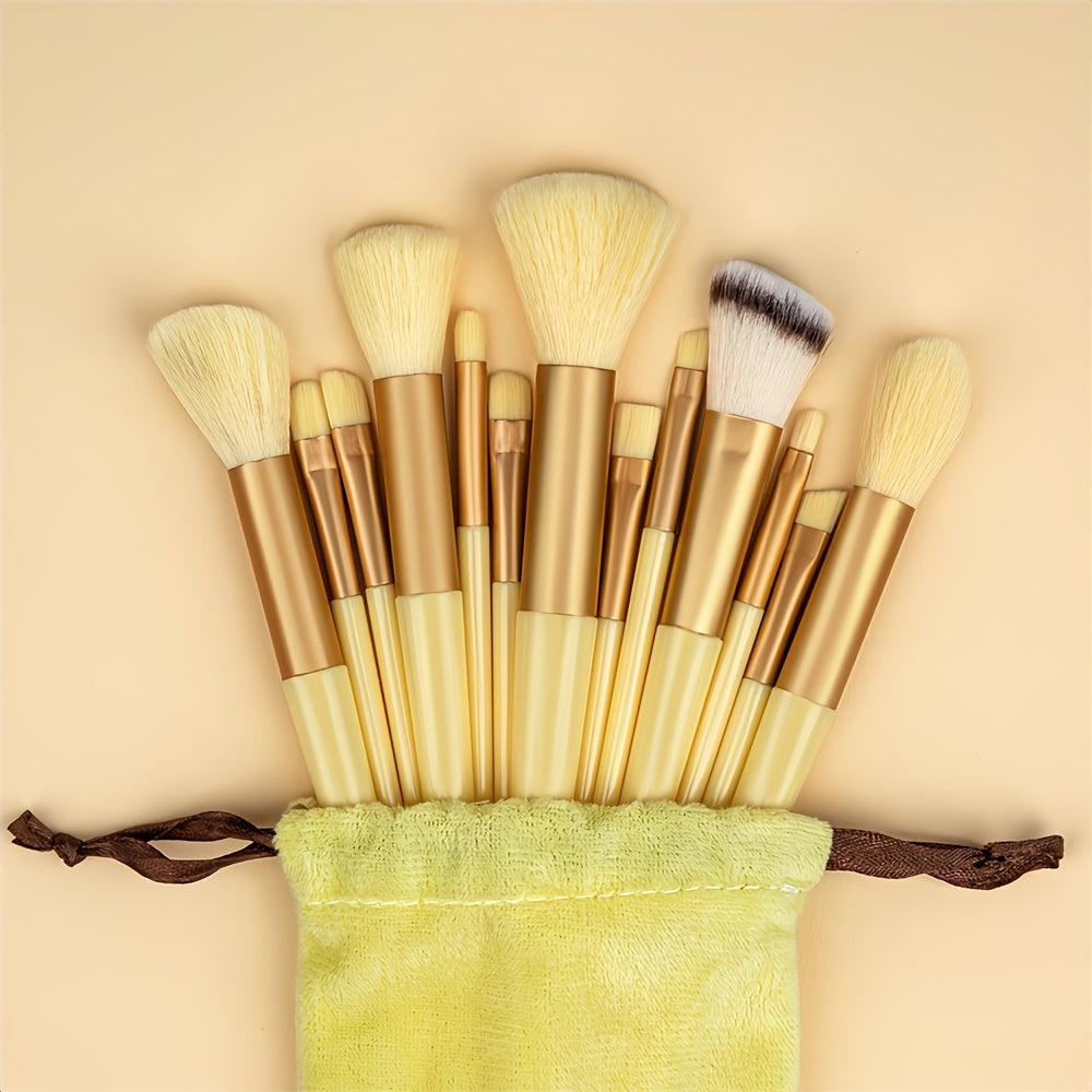 Synthetic Fibers Makeup Brush Set - Professional Foundation, Concealer, Eye Shadow, Blending Brushes - Manual Use, Plastic Handle Beauty Tools For Flawless Makeup Application