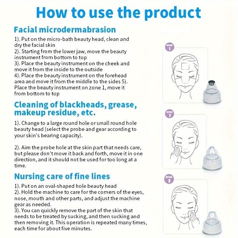 Face Pore Cleaner, Electric Blackhead Removal Beauty Instrument Vacuum Suction Face Pores Cleaning Device for Face Skin Deep Cleansing