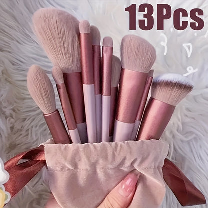 Free Shipping On Orders Over $30 From This Provider13PCS Professional Makeup Brush Set, Soft Polyester Bristles For Flawless Beauty, Hypoallergenic Nylon Bristles, All Skin Types