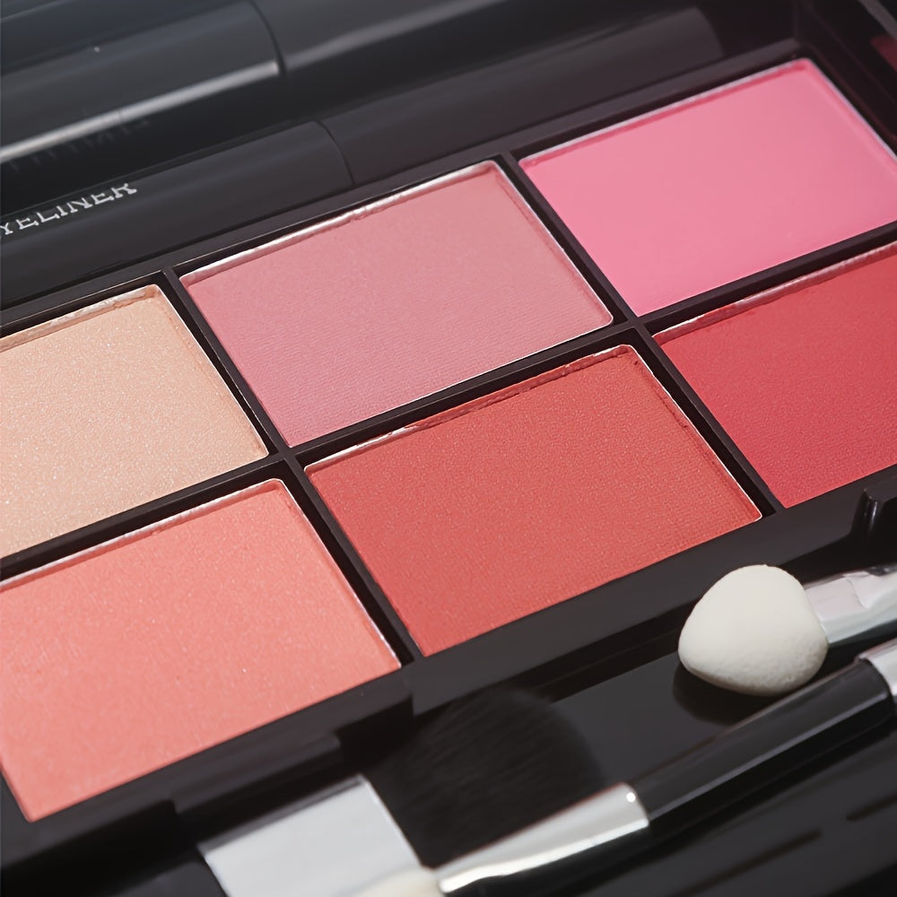 All-in-One Makeup Kit, Eyeshadow Palette Combo, Portable Beauty Cosmetics Set With Eye Shadow, Blush, Powder, Lip Gloss, For Beginners & Gifts, Removable & Travel-Friendly