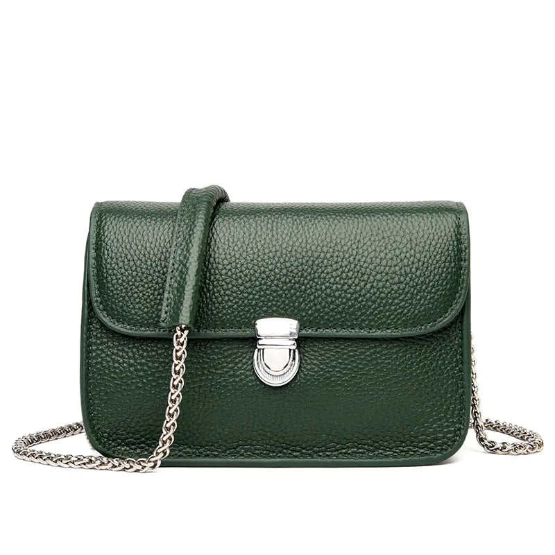 Fashionable Small Square Bag in Genuine Leather