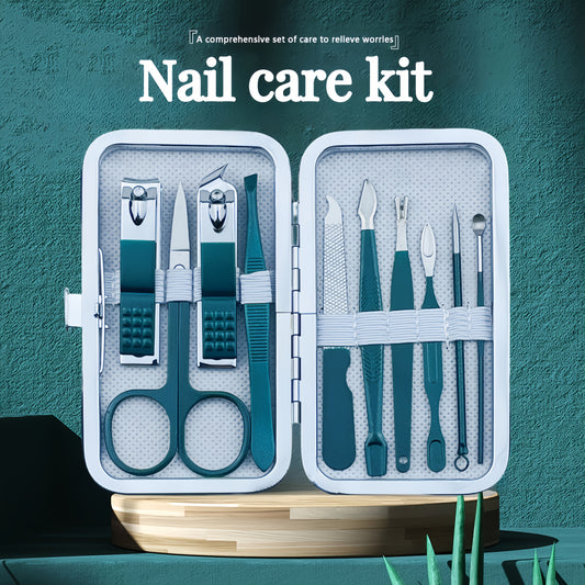 7pcs/10pcs/12pcs/18pcs high-quality beauty and manicure set, German craftsmanship stainless steel nail clipper set, nail clipper set for home use, pedicure tool ear scoop nail clipper set