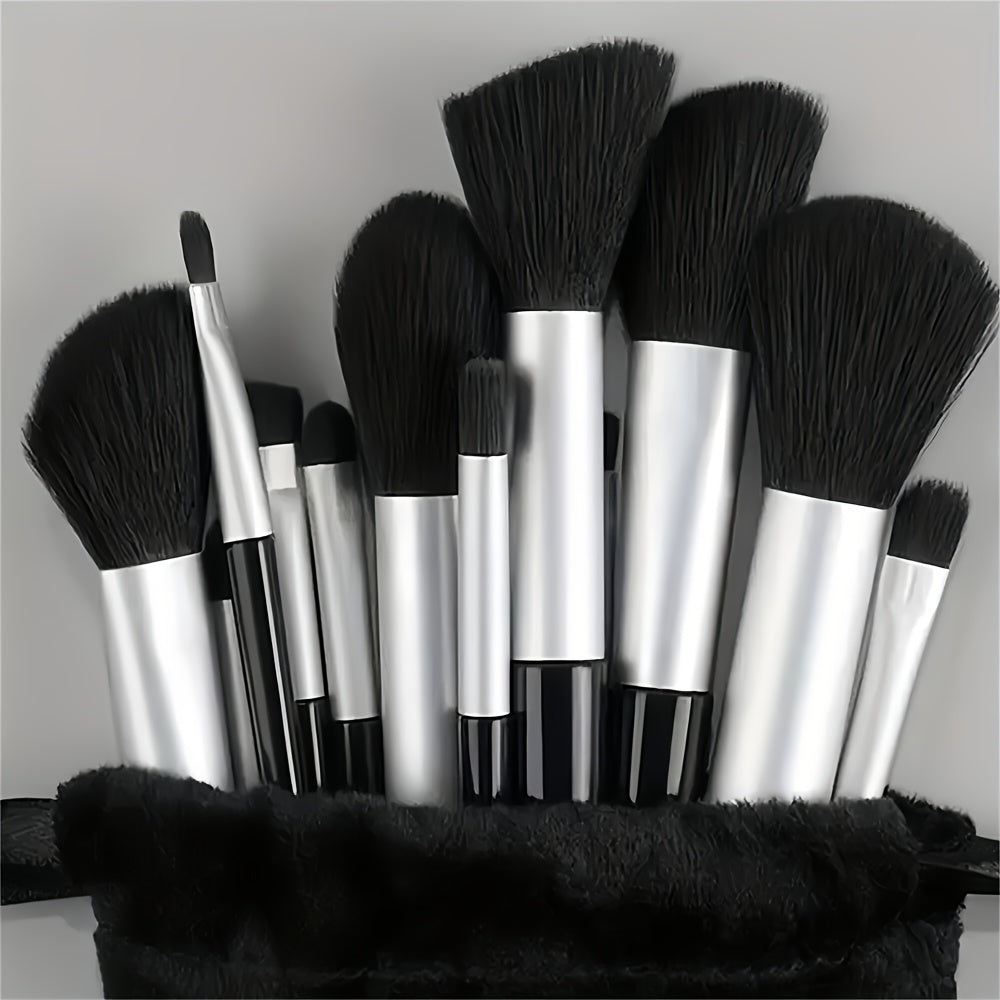 Synthetic Fibers Makeup Brush Set - Professional Foundation, Concealer, Eye Shadow, Blending Brushes - Manual Use, Plastic Handle Beauty Tools For Flawless Makeup Application
