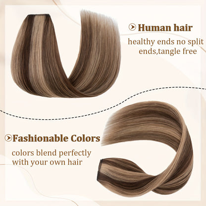 V-Shaped Real Remy Clip In Human Hair Extensions One Piece 3/4 Full Head Weft Straight Hair Human Hair With Seamless Weft Silky Straight For Women