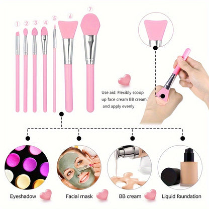 1 set of 11 silicone makeup mask brushes beauty tools + multi-functional eye makeup auxiliary tools nose brush blackhead brush silicone beauty ruler lazy person makeup auxiliary ruler eyelash mascara eyeliner eye shadow block