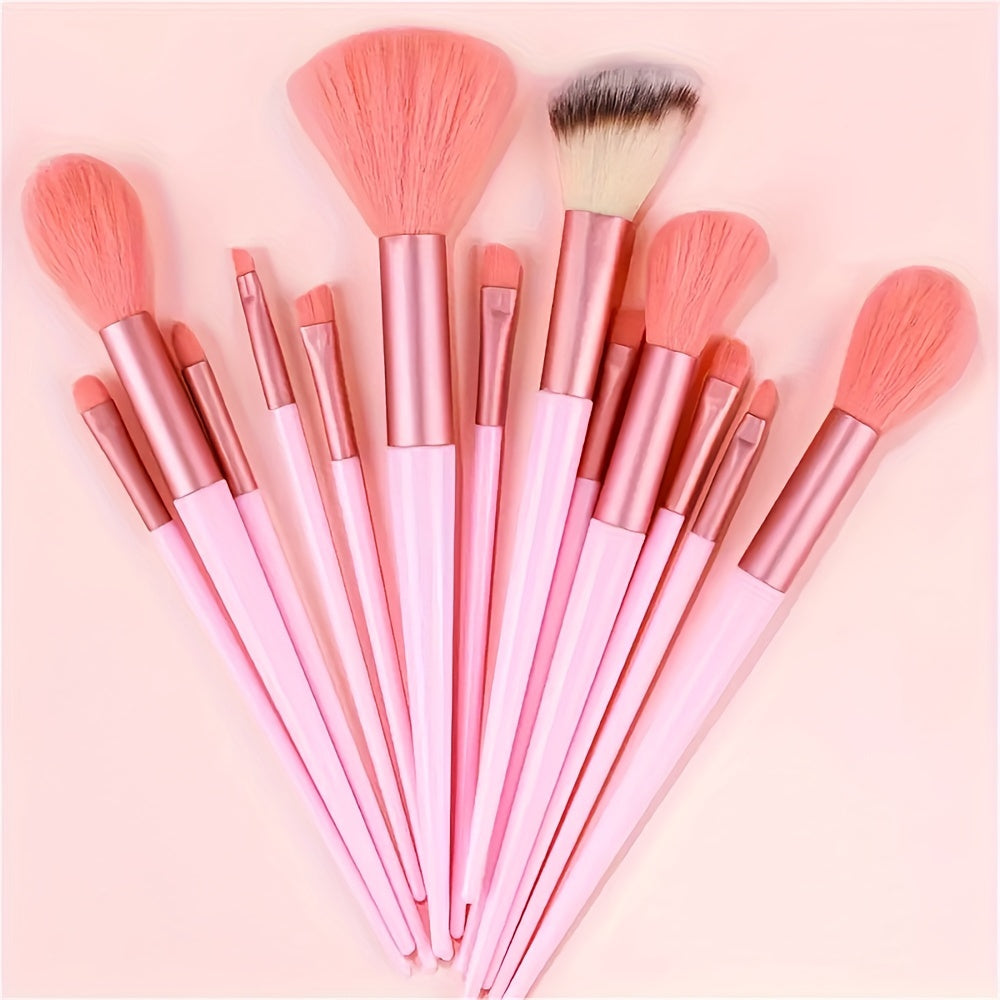 Synthetic Fibers Makeup Brush Set - Professional Foundation, Concealer, Eye Shadow, Blending Brushes - Manual Use, Plastic Handle Beauty Tools For Flawless Makeup Application