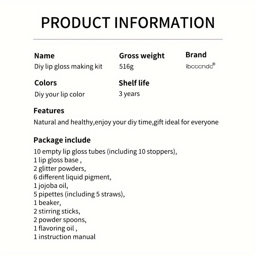 Sparkling DIY Lip Gloss Kit - Create Your Own Long-Lasting, Shimmering Lipstick with Glitter Liquid Makeup Base - Complete Customizable Beauty Set