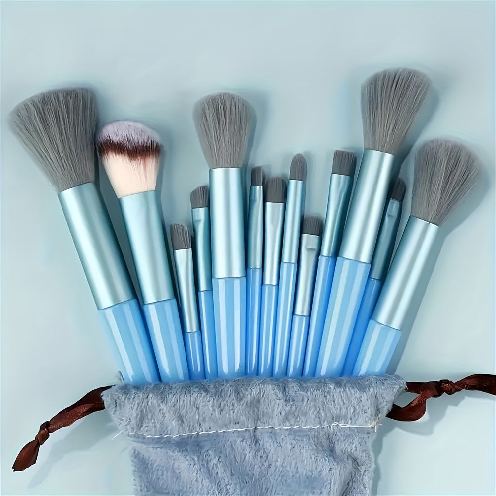 Synthetic Fibers Makeup Brush Set - Professional Foundation, Concealer, Eye Shadow, Blending Brushes - Manual Use, Plastic Handle Beauty Tools For Flawless Makeup Application