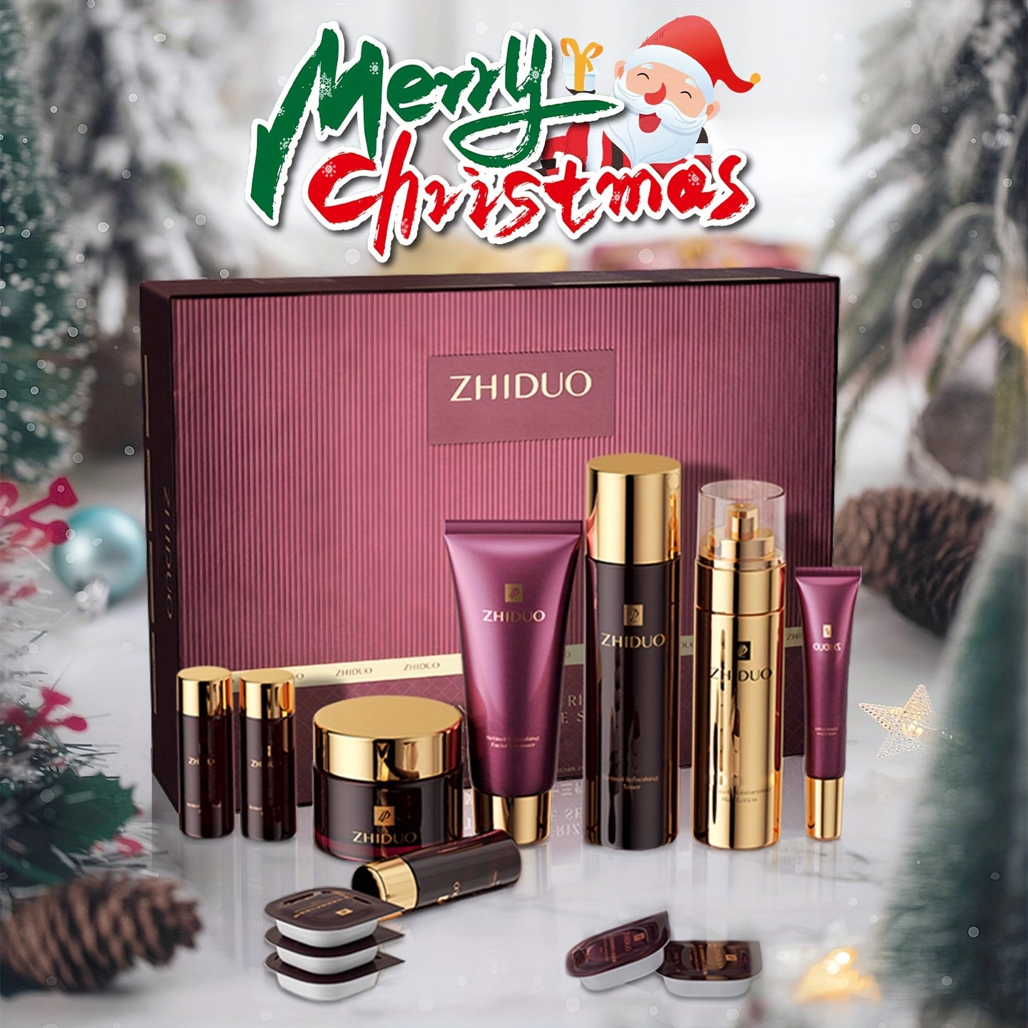 Anti-aging skincare set with 9pcs of retinol to gently care for the skin | A complete skincare routine Korean beauty skincare gift set, including cleanser, toner, lotion, essence, cream, eye cream, suitable for wife, ladies,