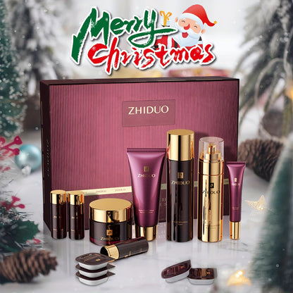 Anti-aging skincare set with 9pcs of retinol to gently care for the skin | A complete skincare routine Korean beauty skincare gift set, including cleanser, toner, lotion, essence, cream, eye cream, suitable for wife, ladies,