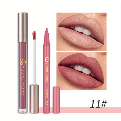 Lipstick and Lip Liner Set - Long-Lasting Color for Full, Defined Lips - Smooth Application - Essential Beauty Kit for Everyday & Special Occasions!