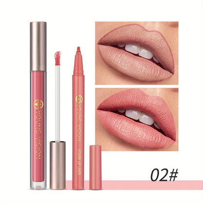 Lipstick and Lip Liner Set - Long-Lasting Color for Full, Defined Lips - Smooth Application - Essential Beauty Kit for Everyday & Special Occasions!