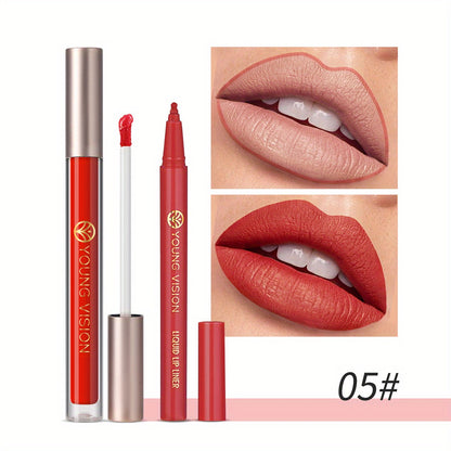 Lipstick and Lip Liner Set - Long-Lasting Color for Full, Defined Lips - Smooth Application - Essential Beauty Kit for Everyday & Special Occasions!