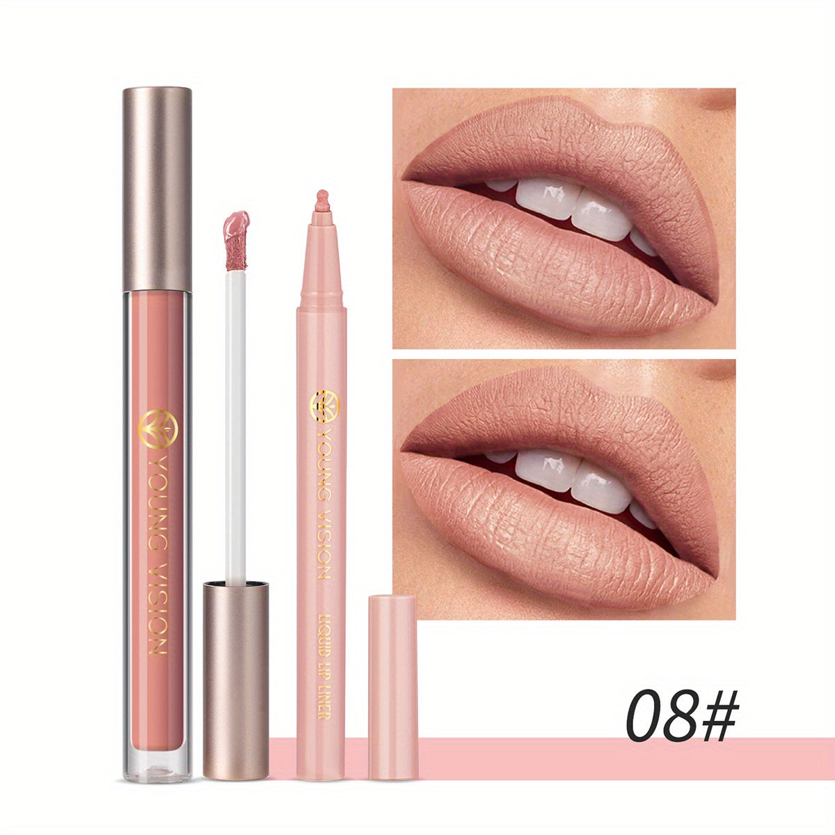 Lipstick and Lip Liner Set - Long-Lasting Color for Full, Defined Lips - Smooth Application - Essential Beauty Kit for Everyday & Special Occasions!