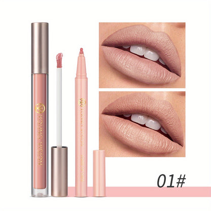 Lipstick and Lip Liner Set - Long-Lasting Color for Full, Defined Lips - Smooth Application - Essential Beauty Kit for Everyday & Special Occasions!