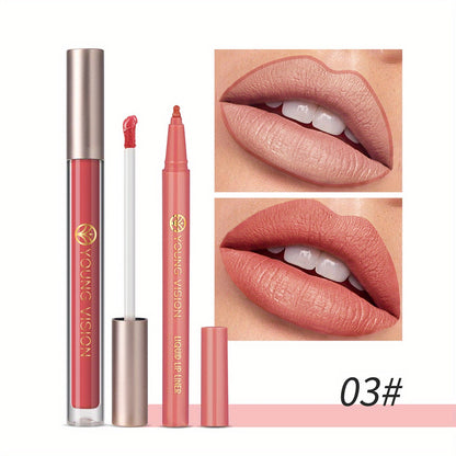 Lipstick and Lip Liner Set - Long-Lasting Color for Full, Defined Lips - Smooth Application - Essential Beauty Kit for Everyday & Special Occasions!