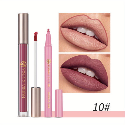 Lipstick and Lip Liner Set - Long-Lasting Color for Full, Defined Lips - Smooth Application - Essential Beauty Kit for Everyday & Special Occasions!