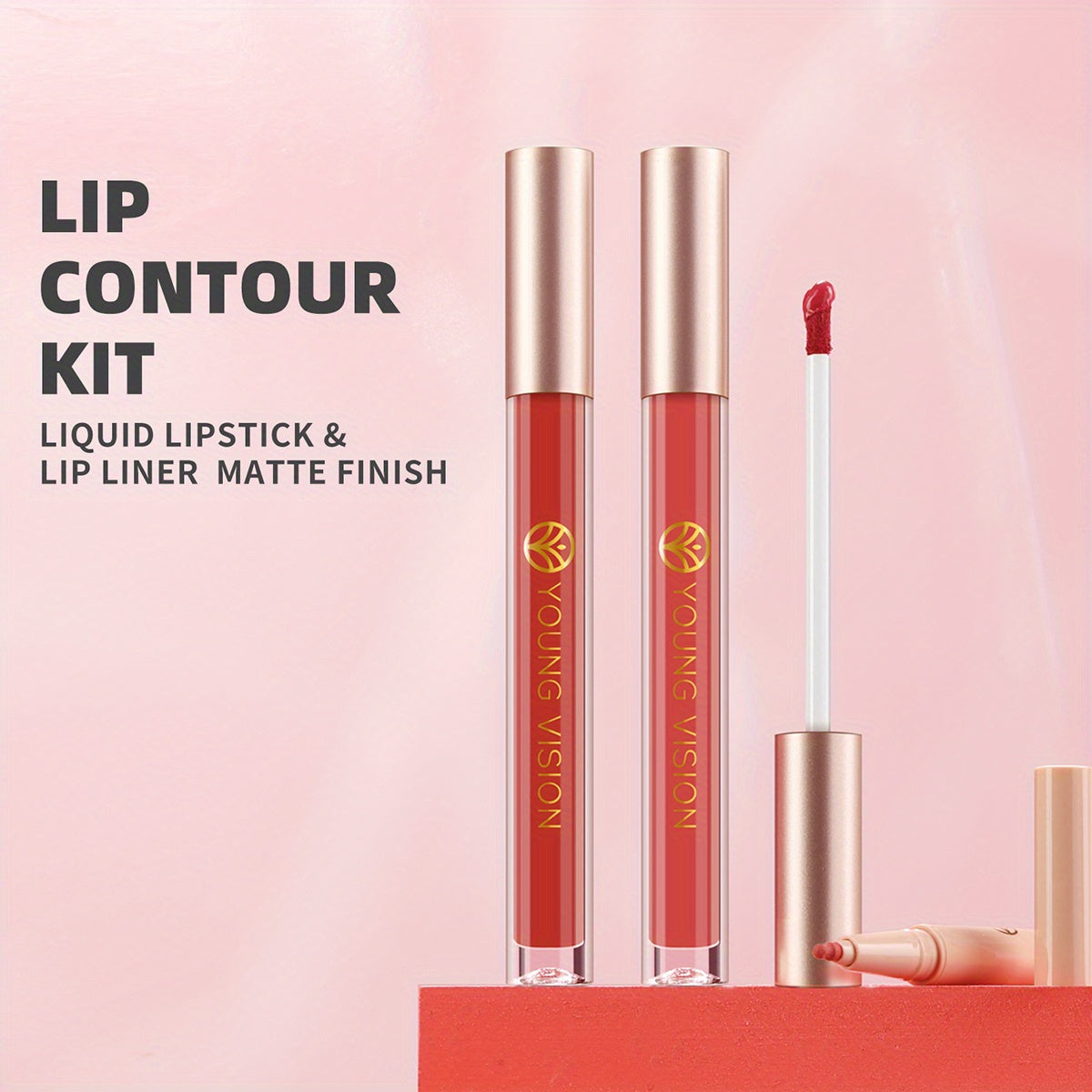 Lipstick and Lip Liner Set - Long-Lasting Color for Full, Defined Lips - Smooth Application - Essential Beauty Kit for Everyday & Special Occasions!