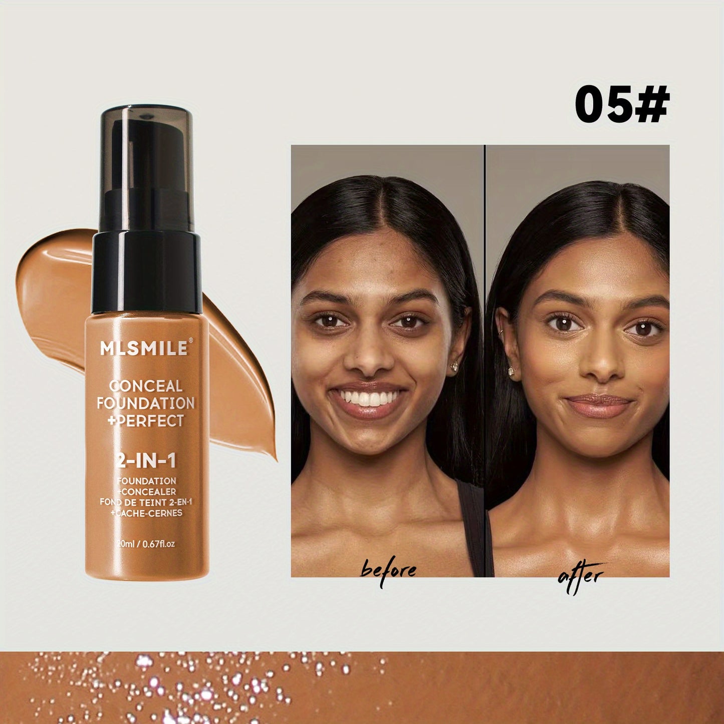 6-Shade Longwear Foundation: Waterproof, Sweatproof, Oil-Control & Easy-To-Blend Concealer for Flawless Skin, Foundation, Makeup, Cosmetics, Skin Care, Face Beauty, Matte Finish, Beauty Product-Valentine'S Bay