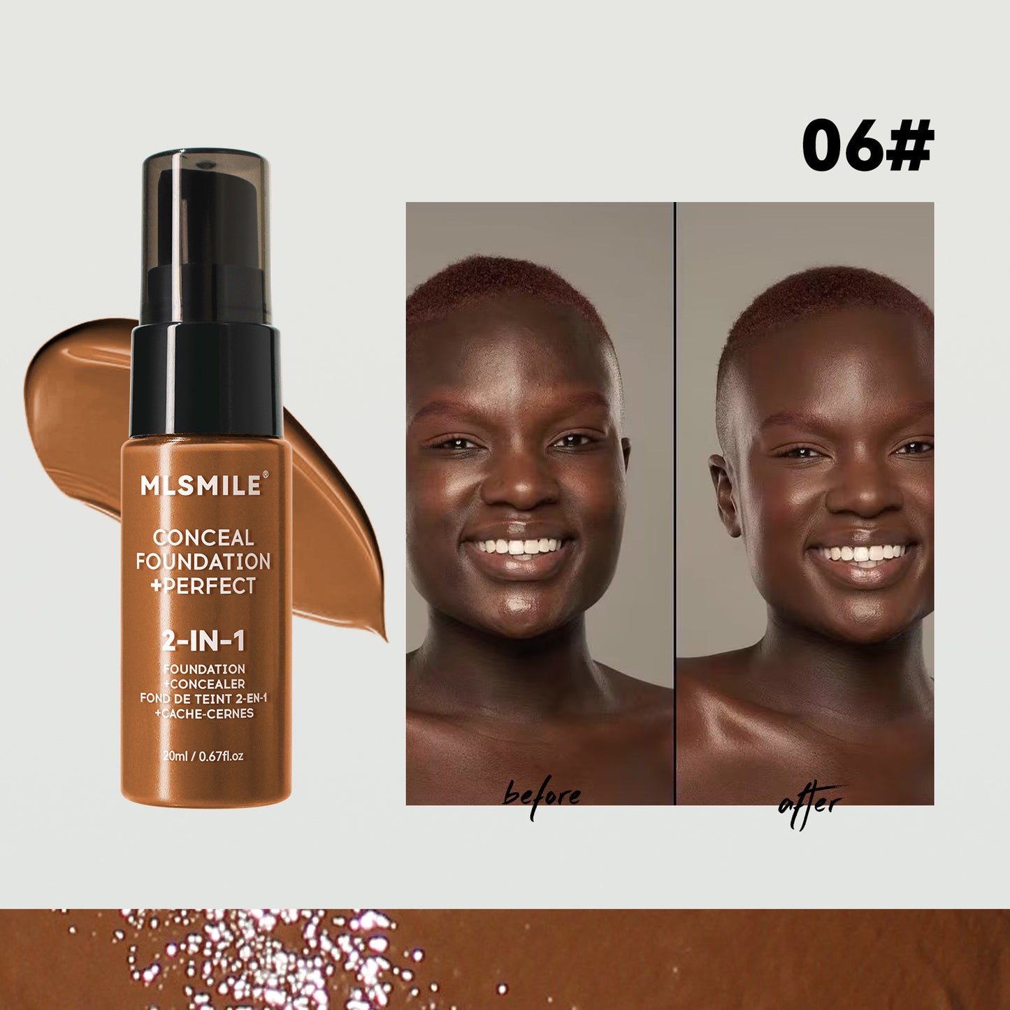 6-Shade Longwear Foundation: Waterproof, Sweatproof, Oil-Control & Easy-To-Blend Concealer for Flawless Skin, Foundation, Makeup, Cosmetics, Skin Care, Face Beauty, Matte Finish, Beauty Product-Valentine'S Bay