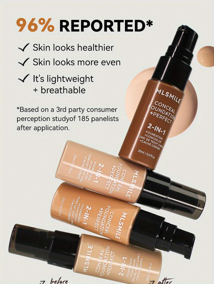 6-Shade Longwear Foundation: Waterproof, Sweatproof, Oil-Control & Easy-To-Blend Concealer for Flawless Skin, Foundation, Makeup, Cosmetics, Skin Care, Face Beauty, Matte Finish, Beauty Product-Valentine'S Bay