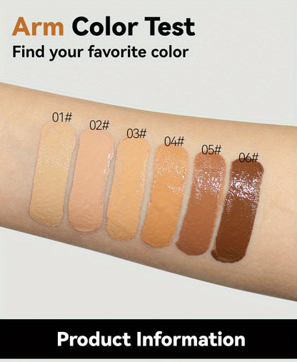 6-Shade Longwear Foundation: Waterproof, Sweatproof, Oil-Control & Easy-To-Blend Concealer for Flawless Skin, Foundation, Makeup, Cosmetics, Skin Care, Face Beauty, Matte Finish, Beauty Product-Valentine'S Bay