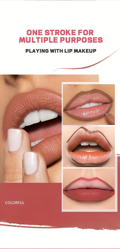 12 Color Lip Liner Set Long Lasting, Waterproof, Sweat Resistant, Easy to Color, Fade Resistant Lip Gloss Set Beauty Makeup, Valentine's Day Gift