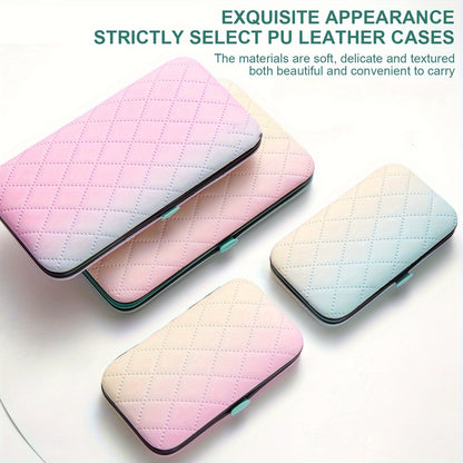 Nail Art Set Nail Clipper Set, Nail Clippers Personal Care Tools for Men And Women, with Portable Travel Case, Nail Art Foot Tools Beauty Set, Men's Ladies Family Friend Wife Gifts Under 5 Dollars(Gradient Color)