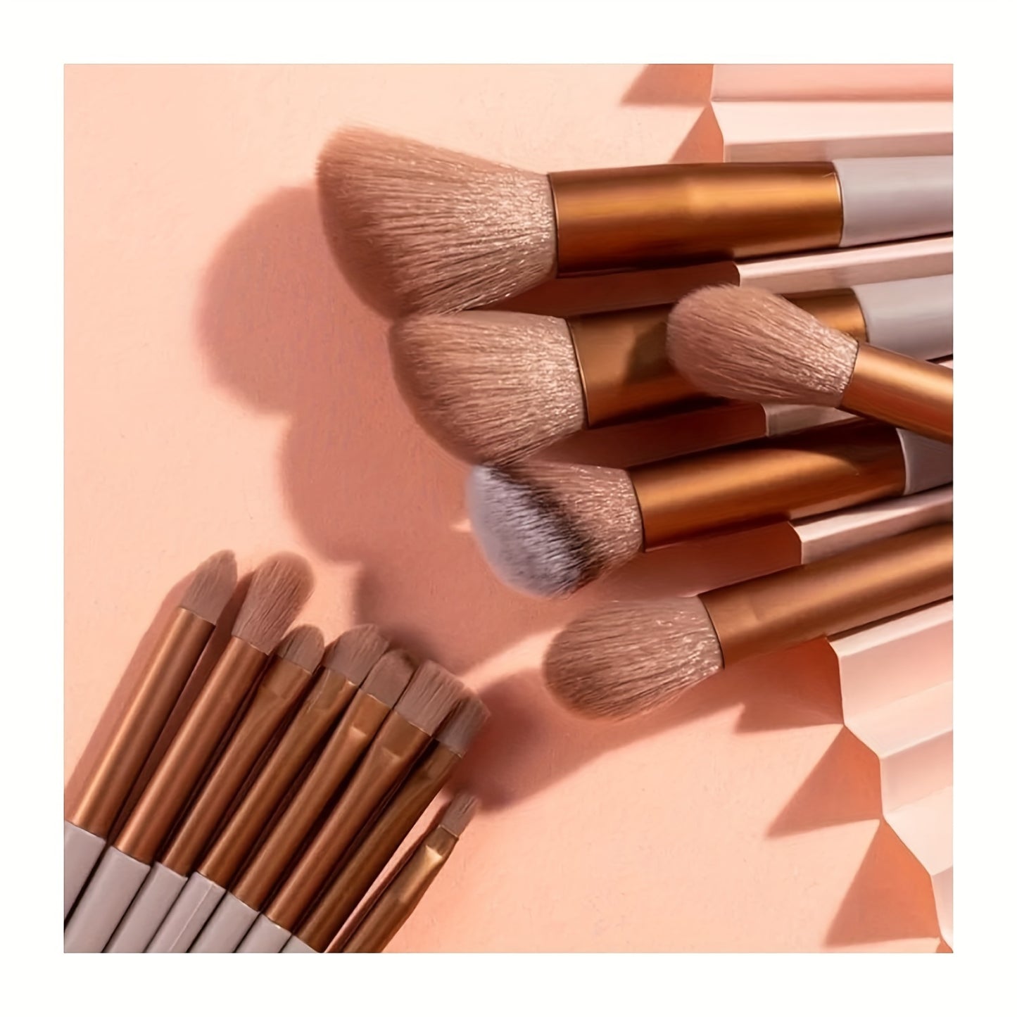 13 PCS Pro Makeup Brush Set - Soft, Comprehensive, Cruelty-Free Brushes for Eye Shadow, Foundation, BB Cream, Concealer, Blush, Powder, and Blending - Perfect for Women's Daily Beauty Routine
