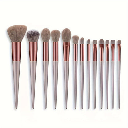 13 PCS Pro Makeup Brush Set - Soft, Comprehensive, Cruelty-Free Brushes for Eye Shadow, Foundation, BB Cream, Concealer, Blush, Powder, and Blending - Perfect for Women's Daily Beauty Routine