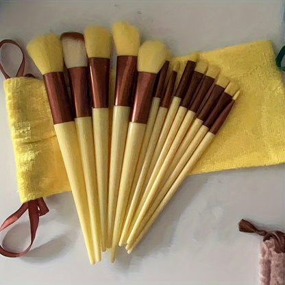 13 PCS Pro Makeup Brush Set - Soft, Comprehensive, Cruelty-Free Brushes for Eye Shadow, Foundation, BB Cream, Concealer, Blush, Powder, and Blending - Perfect for Women's Daily Beauty Routine