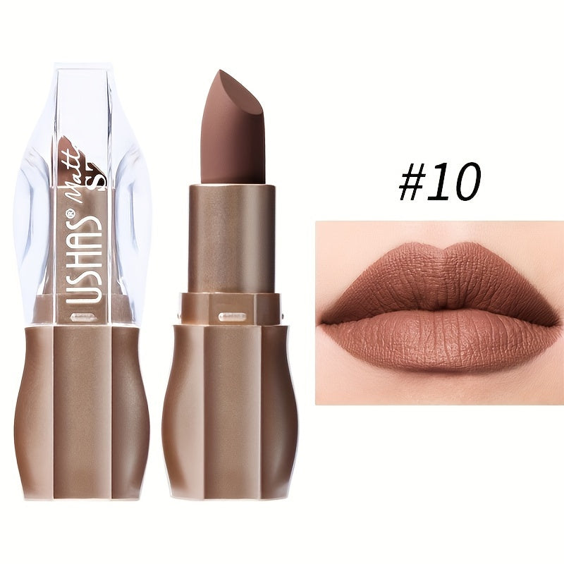 1pc Matte Lipstick In Nude Shades, Non-Drying, Natural Lip Color, Long-Lasting Beauty Lip Makeup