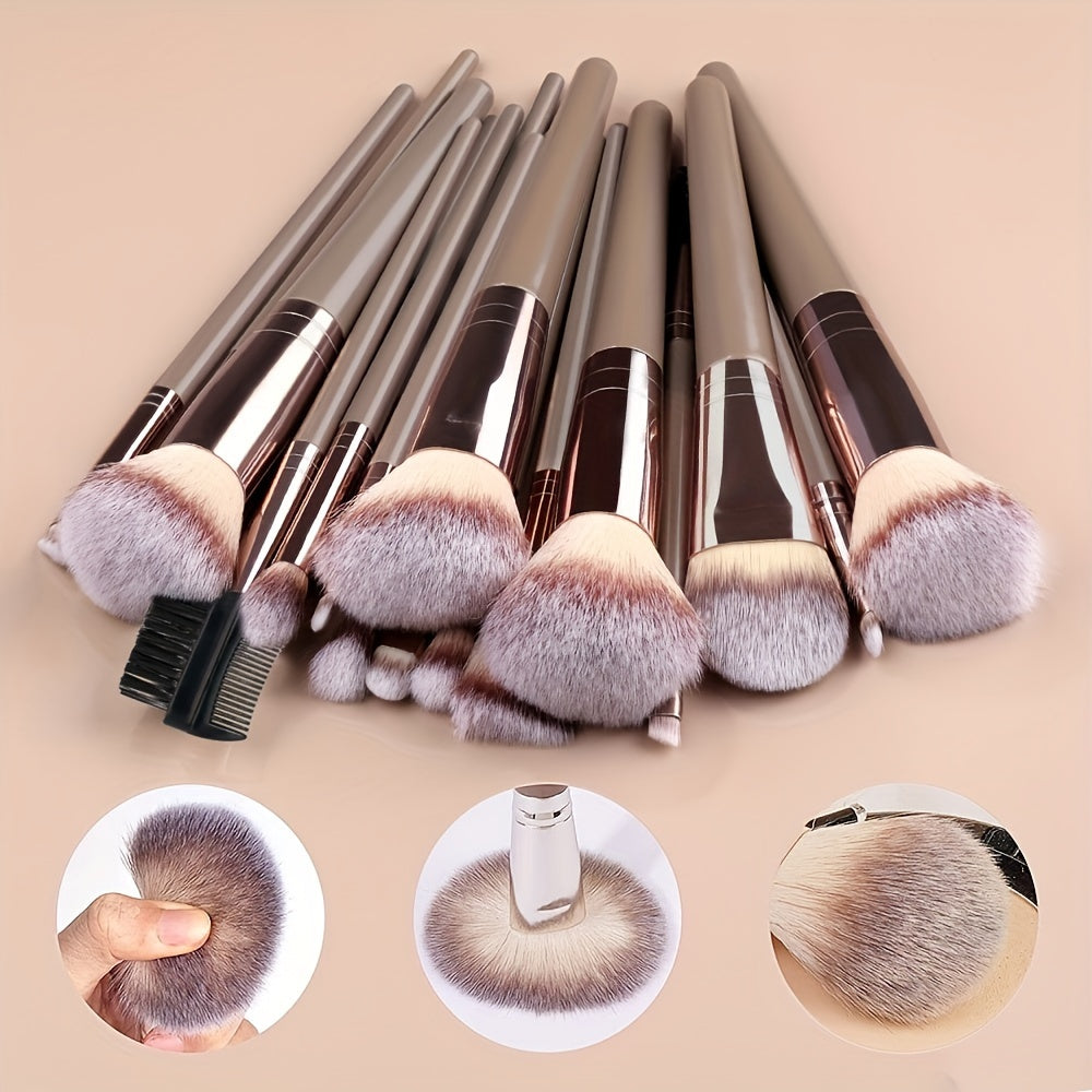 [10/15/18/20pcs Luxurious Makeup Brush Set] Luxurious 10/15/18/20pcs Makeup Brush Set - Premium, Multi-Function Beauty Tools for Flawless Foundation, Eyelash, Eyebrow & Eyeshadow Application - Ideal Gift for Christmas, Hallow