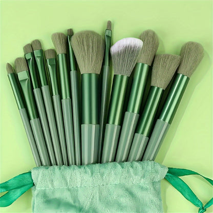 Synthetic Fibers Makeup Brush Set - Professional Foundation, Concealer, Eye Shadow, Blending Brushes - Manual Use, Plastic Handle Beauty Tools For Flawless Makeup Application