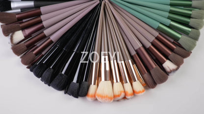 Synthetic Fibers Makeup Brush Set - Professional Foundation, Concealer, Eye Shadow, Blending Brushes - Manual Use, Plastic Handle Beauty Tools For Flawless Makeup Application